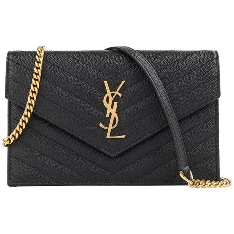 ysl monogram leather chain wallet envelope bag|ysl envelope wallet on chain.